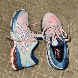 ASICS Women's Pink and Navy Athletic Shoes